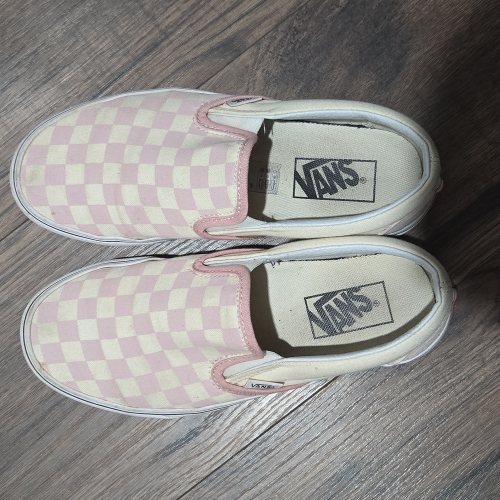 Pink checkered vans